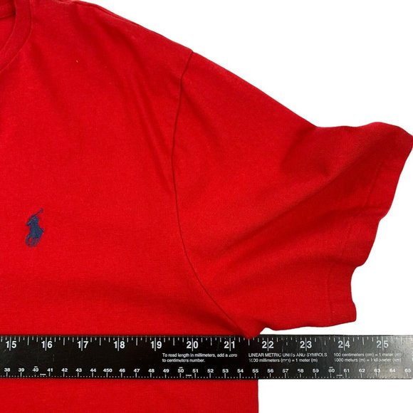 Vintage Polo Ralph Lauren Single Stitch Prep Yacht Frat Red Spring T-Shirt Men L - Picture 7 of 12